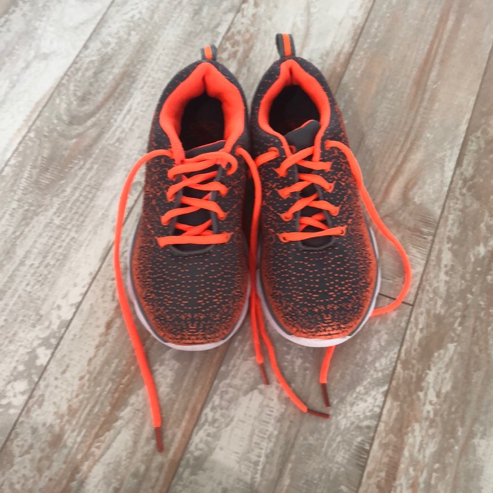 Boys orange and gray sneakers size 4